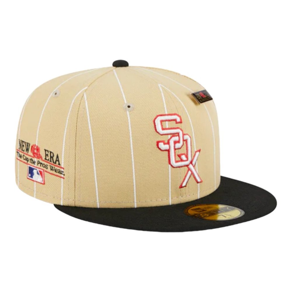 New Era Chicago White Sox Retro Pinstripe 59FIFTY Fitted Hat With Pin - Picture 1 of 7